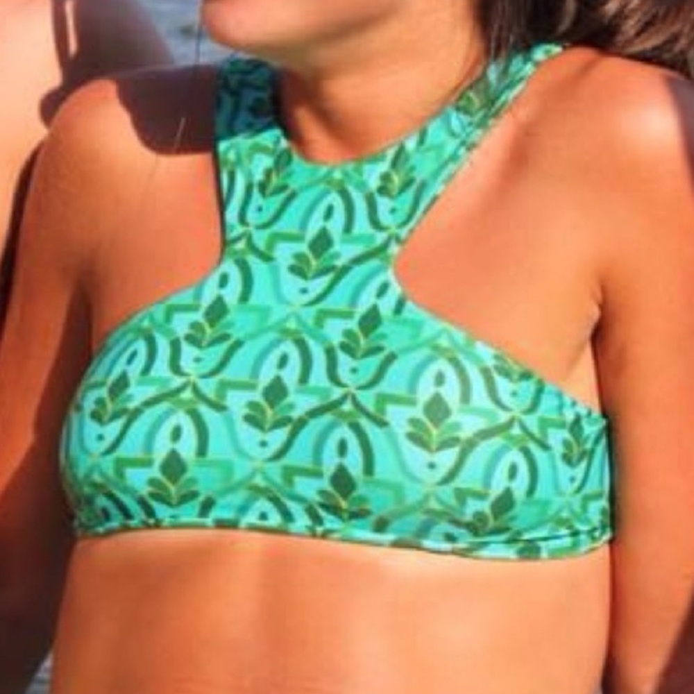 Citrine Swim Green & Blue Pattern Bikini